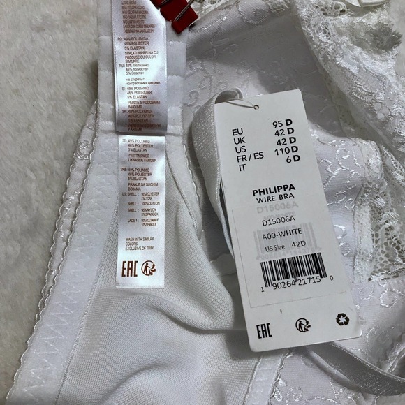 Dorina NWT White Philippa Wire Bra Women 42D - Picture 10 of 10